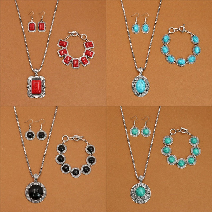 European And American Ethnic Bohemian Turquoise Necklace For Women