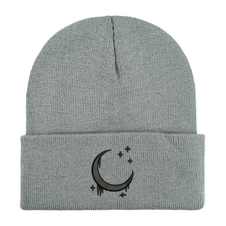 Amazon Embroidered Knitted Hat With Moon And Stars Design AutumnWinter Wool Hat