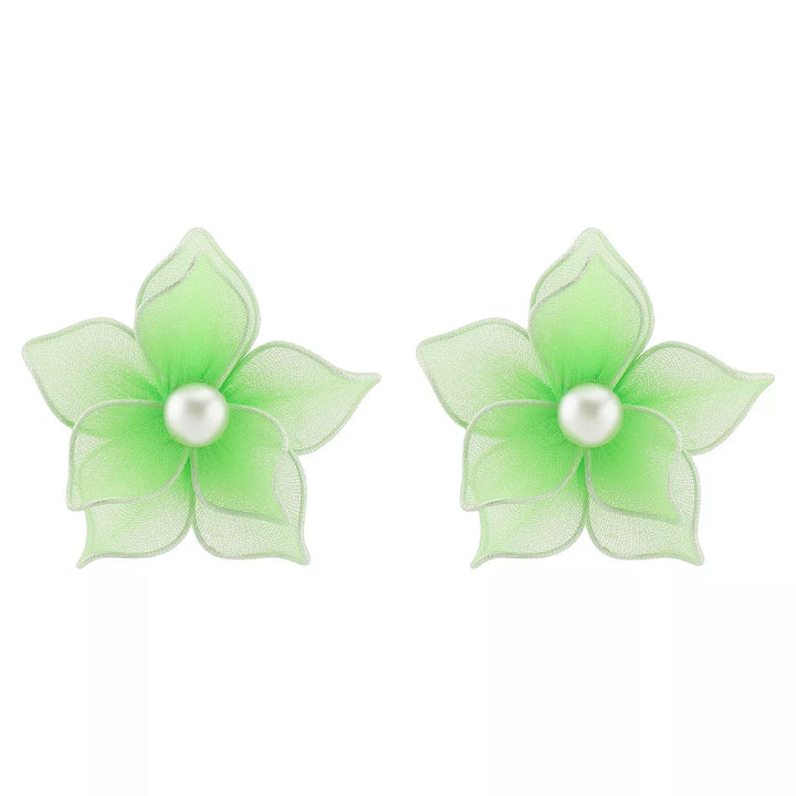Flower Pearl Stud Earrings