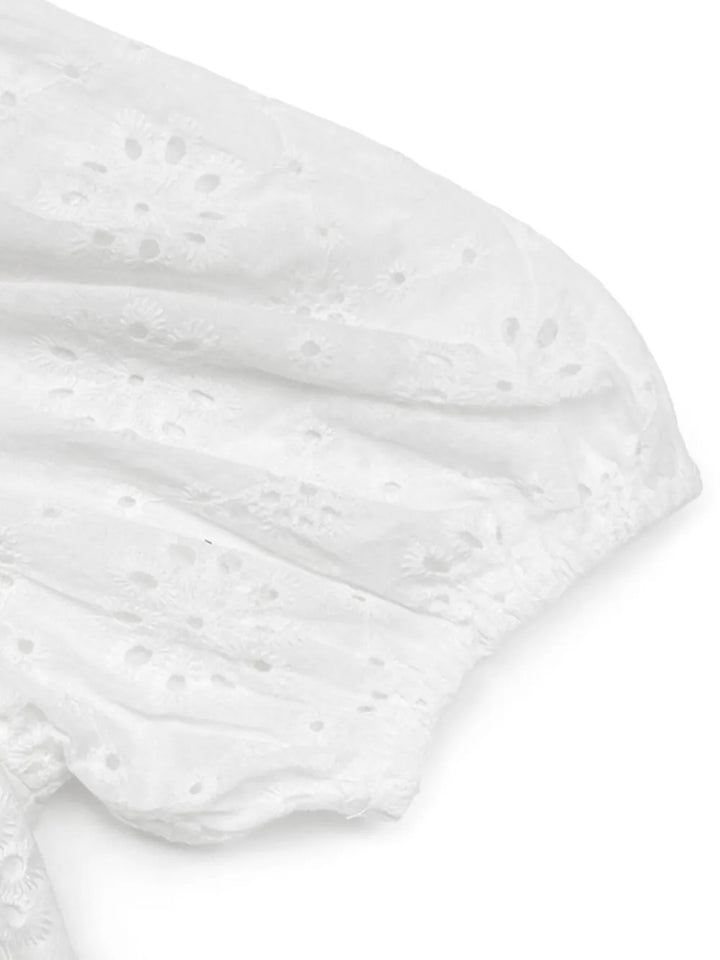 Perfee Tied Eyelet Short Sleeve Bodysuit