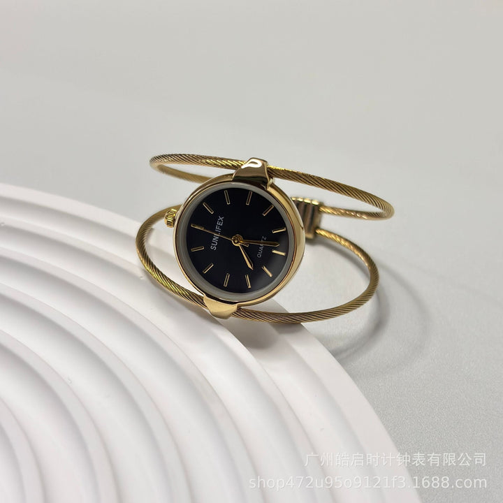 Womens Minimalist Open Bangle Watch