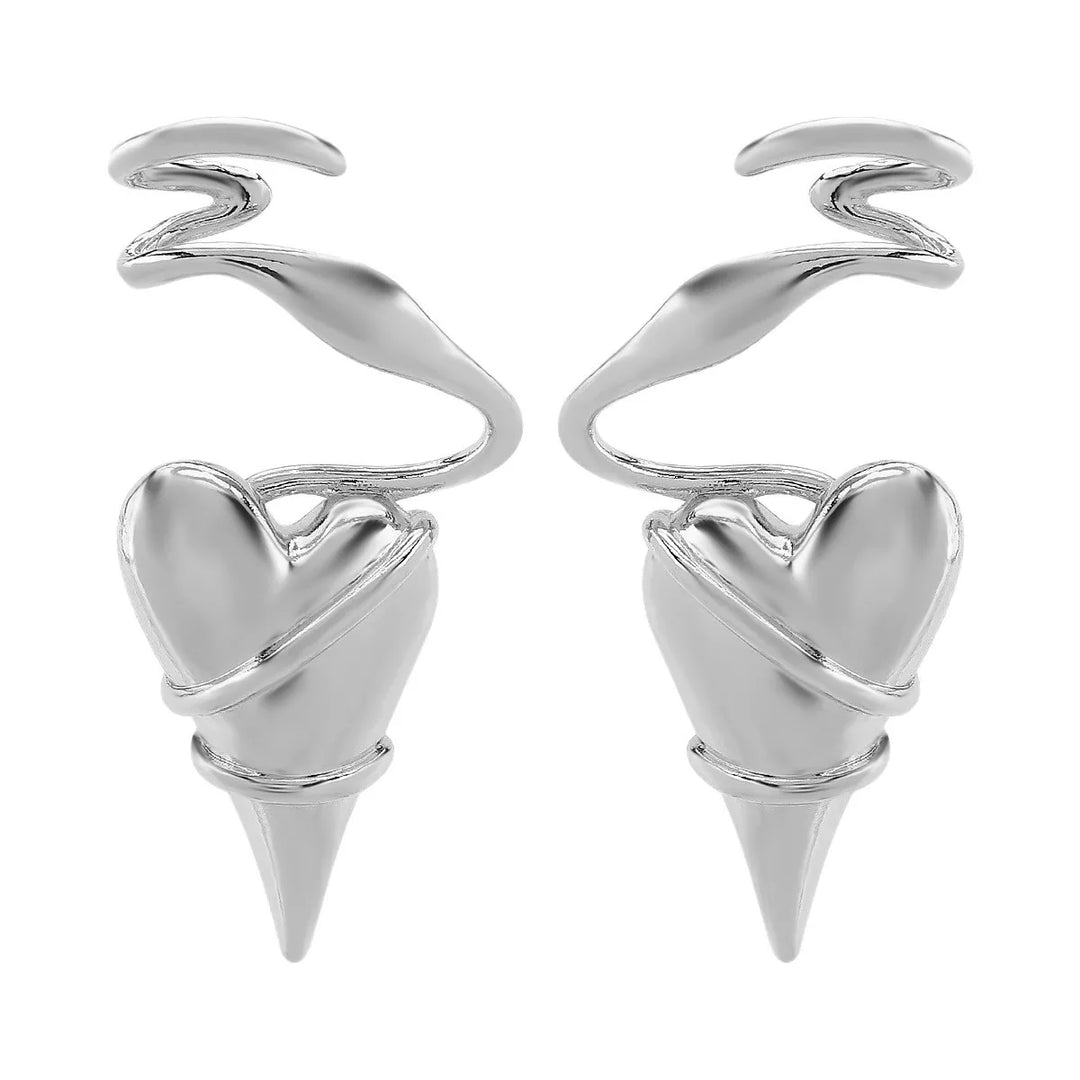 Heart-Shaped Twisted Wire Earrings