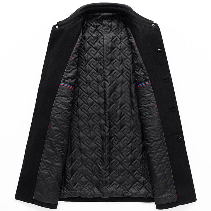 Lapel New Middle-aged Men Coat Woolen Coat