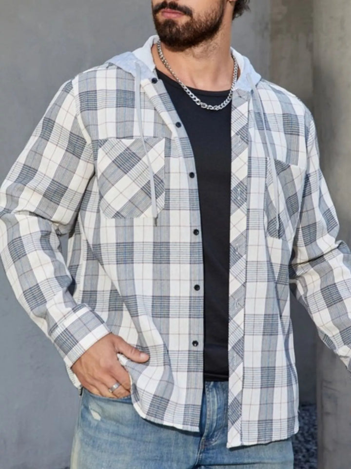 Men's Casual Plaid Long Sleeve Shirt
