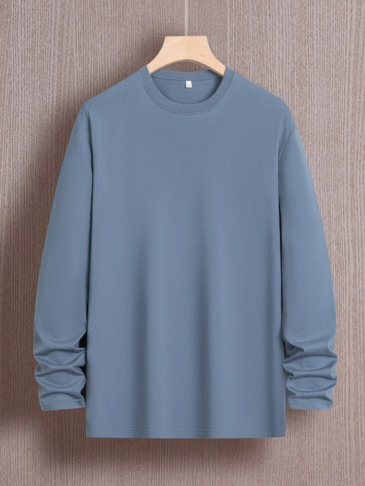 Men's Plus Size Round Neck Long Sleeve T-Shirt