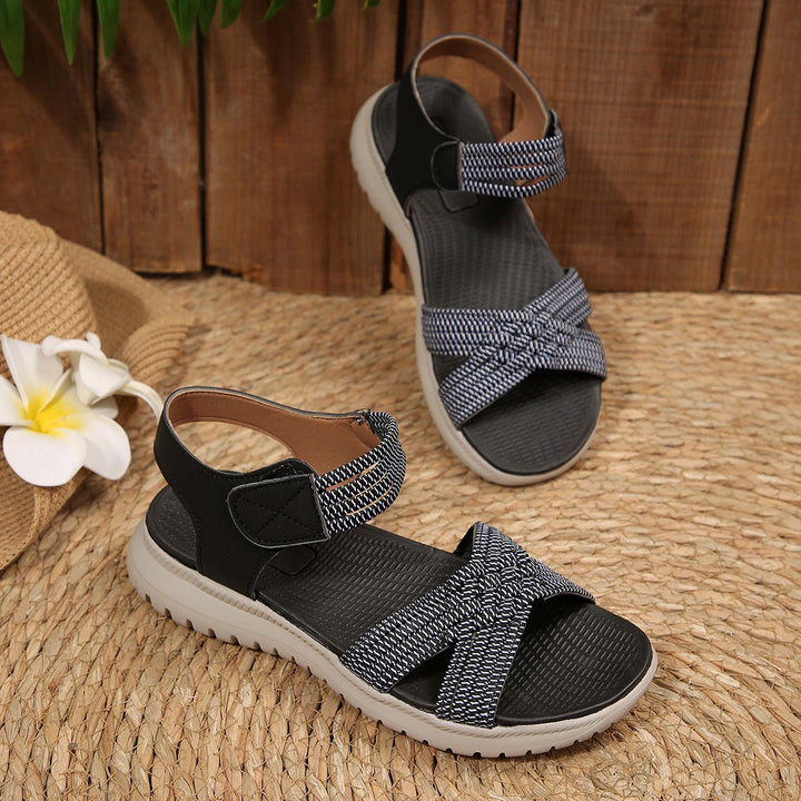 Open Toe Woven Strap Sandals