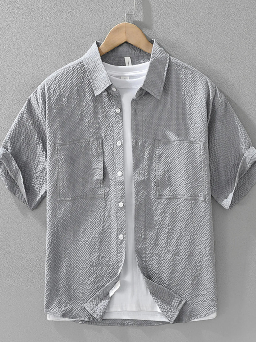 Men's Plus Size Button Up Short Sleeve Shirt