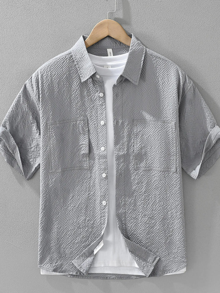 Men's Plus Size Button Up Short Sleeve Shirt