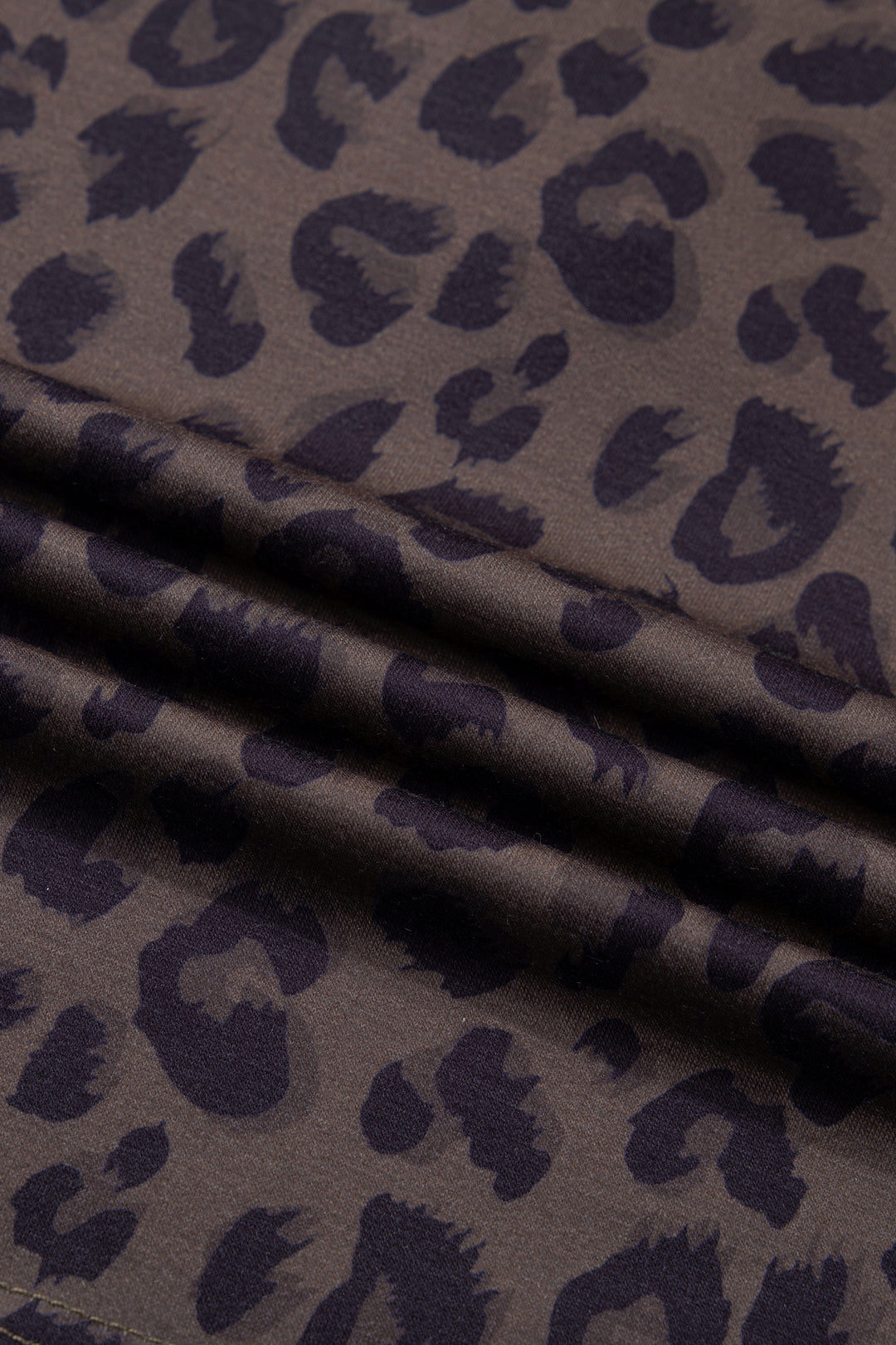 Brown V Neck Collar Leopard Printed 2pcs Short Set