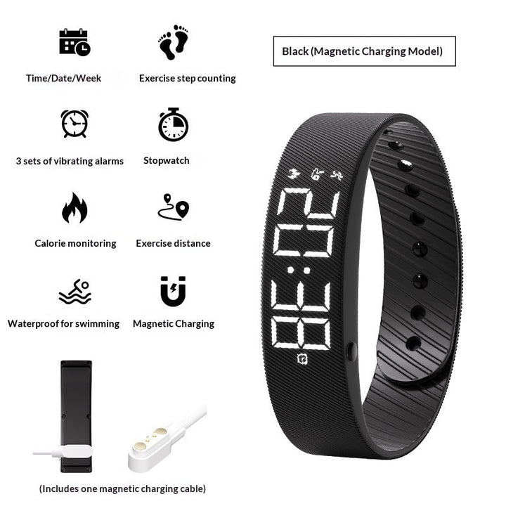 Smart Sports Watch For Men And Women Waterproof With Timing Function Silent Vibration Alarm And An Electronic Wristband
