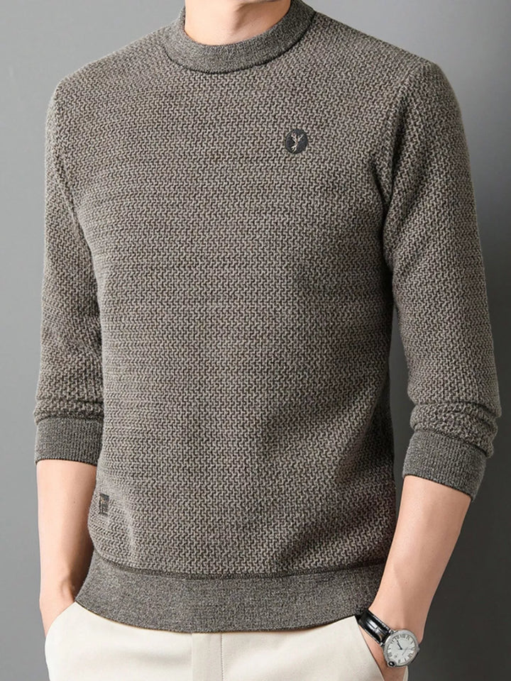 Men's Plus Size Textured Knit Mock Neck Sweater