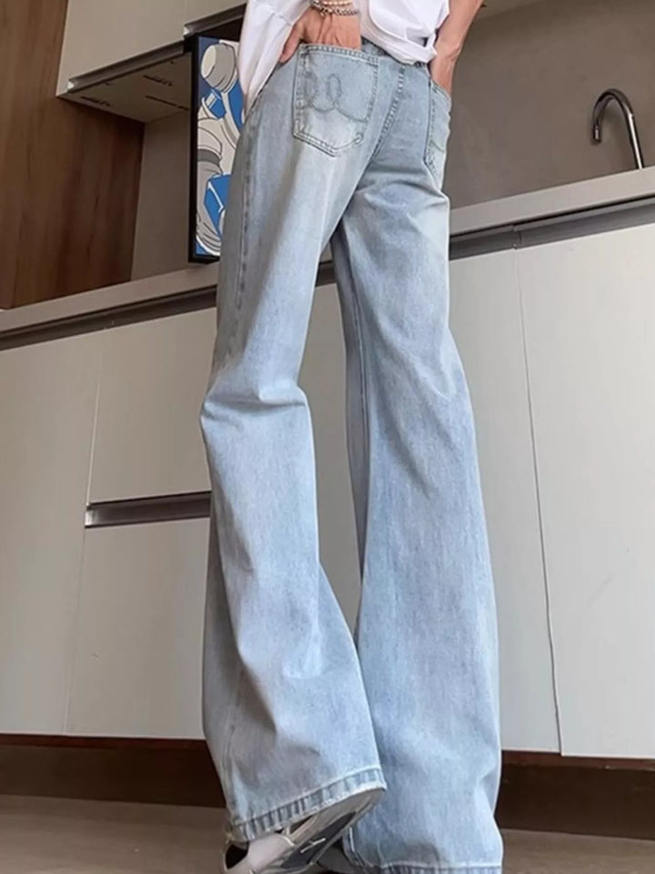 Men's Full Size Washed Flare Jeans Plus Size