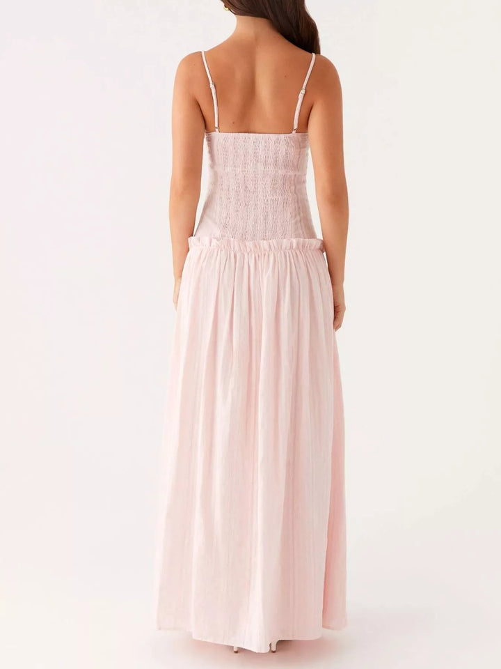 Ruched Spaghetti Strap Maxi Dress