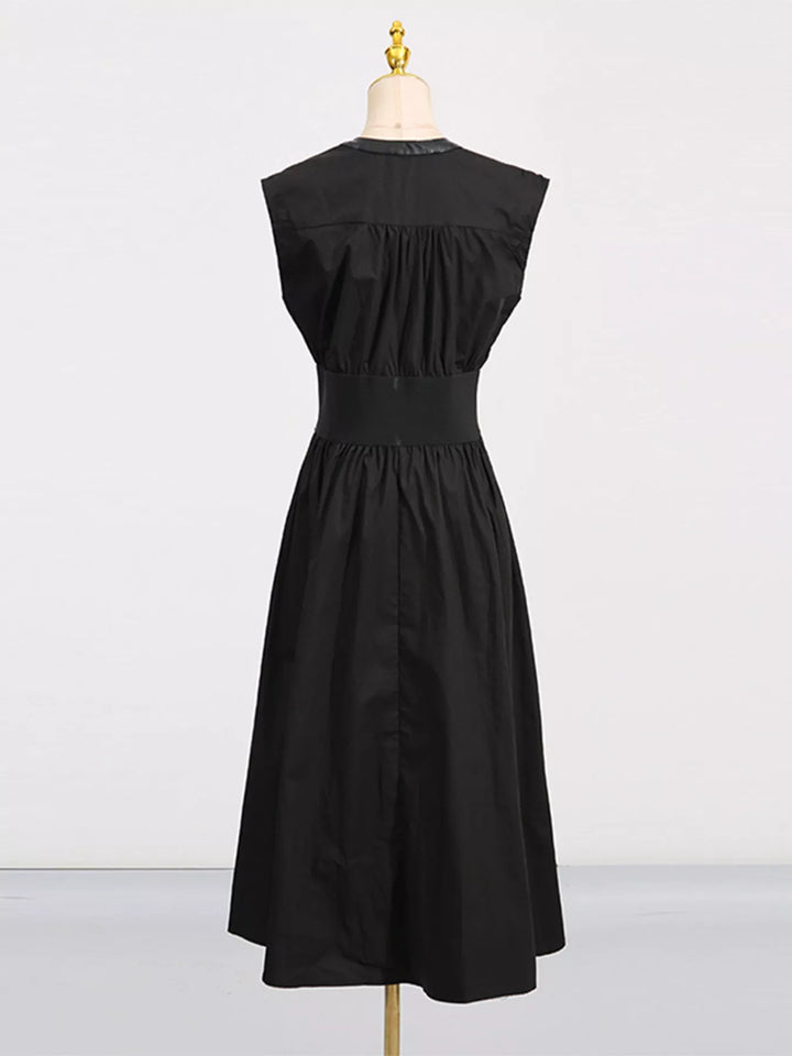 Lace-Up Corset Sleeveless Midi Dress