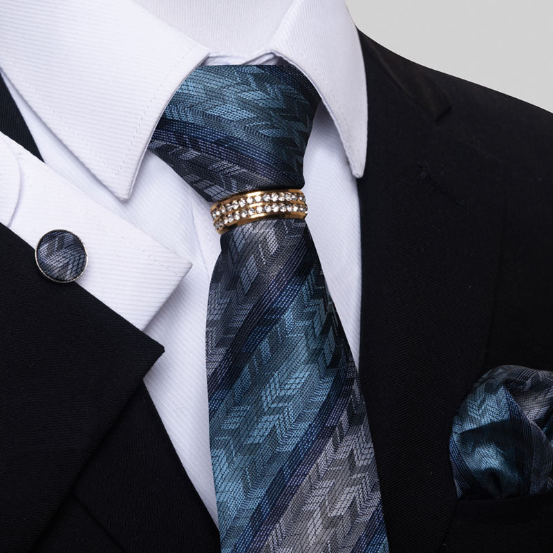 Multi Colored Striped Floral Mens Tie