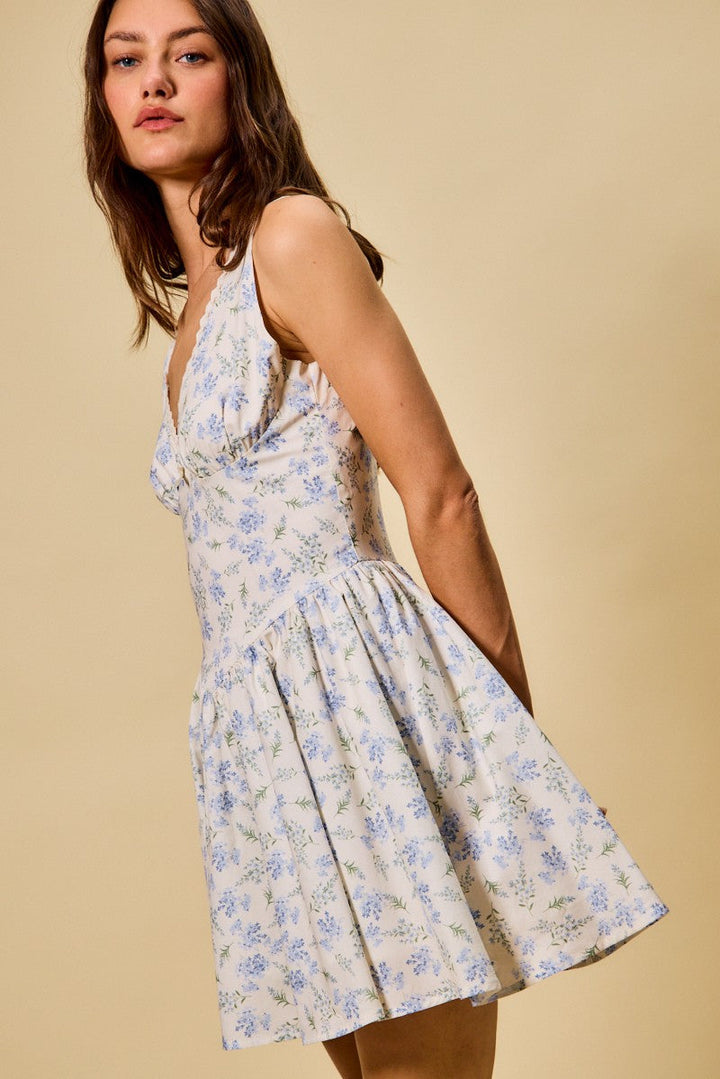 SO ME Froal Print Fit and Flare Dress