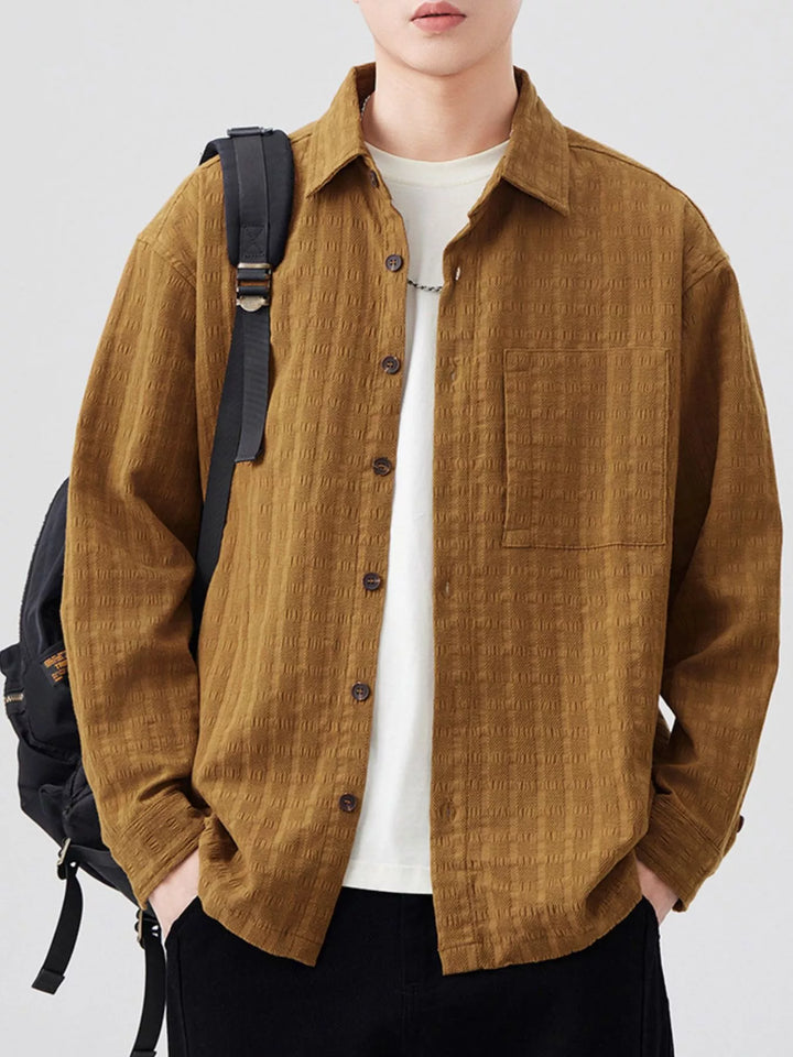 Men's Plus Size Button Up Long Sleeve Shirt