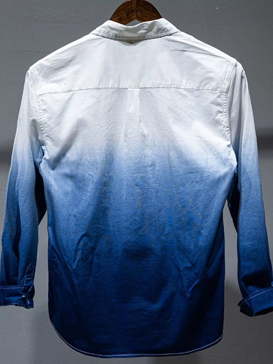 Men's Plus Size Gradient Long Sleeve Shirt
