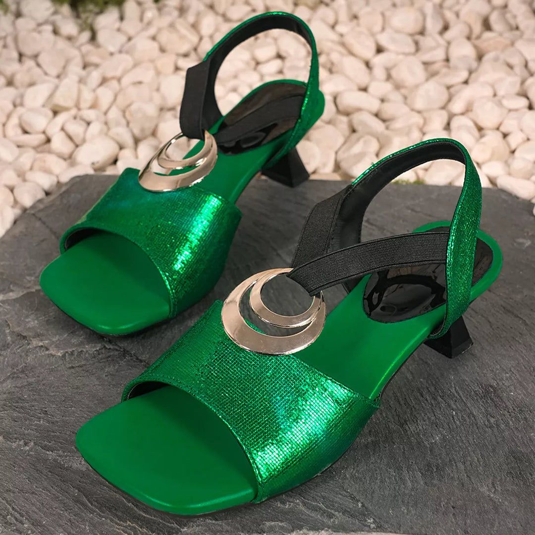 Open Toe Block Heels Sandals