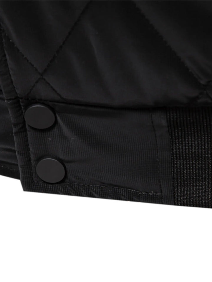 Men's Quilted Snap Down Long Sleeve Jacket