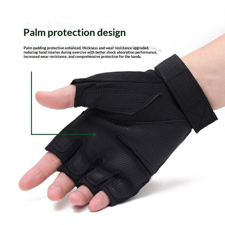 Student Style Half Finger Gloves For Men Outdoor Fitness And Cyclingfingerless Design