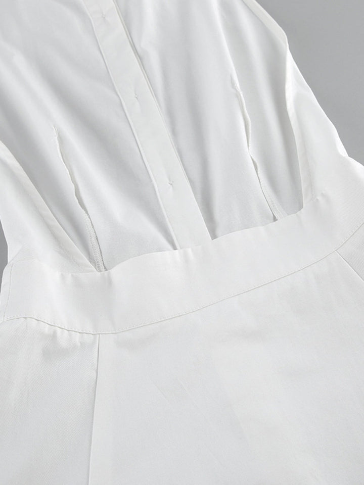 Backless Sleeveless Button Front Maxi Dress