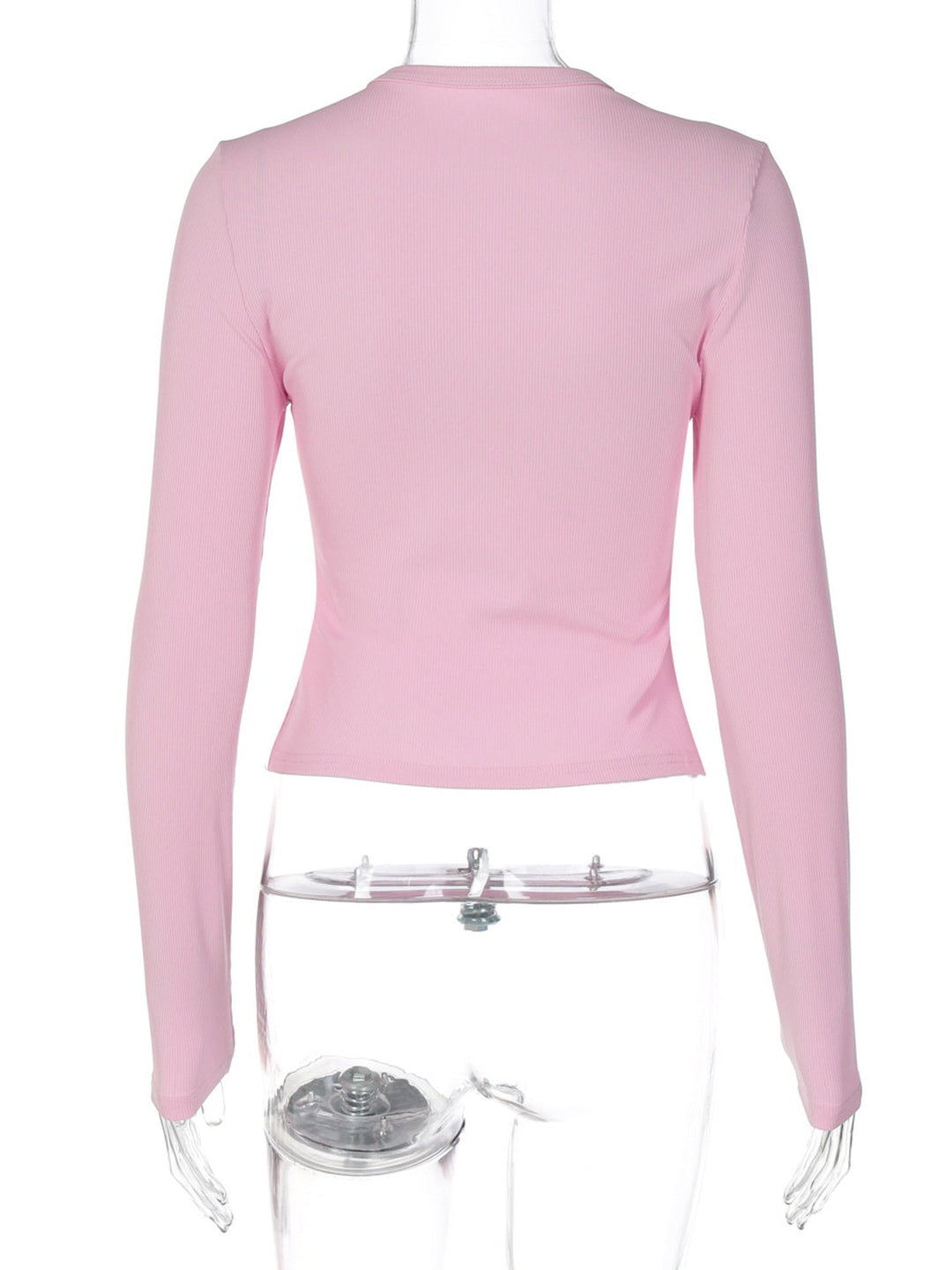 Ribbed Knit Long Sleeve T-Shirt