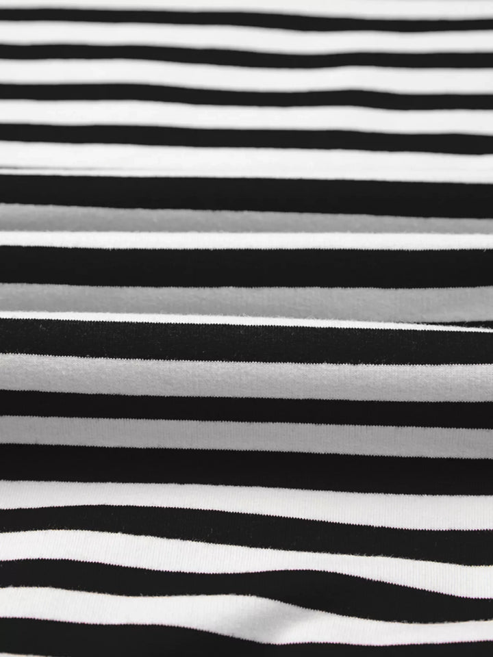 Stripe Exposed Seam Drop Shoulder Casual Pullover Top