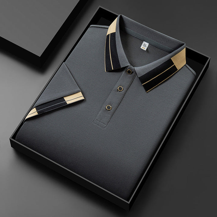 Men's Casual All-matching Summer Lapels Short Sleeve