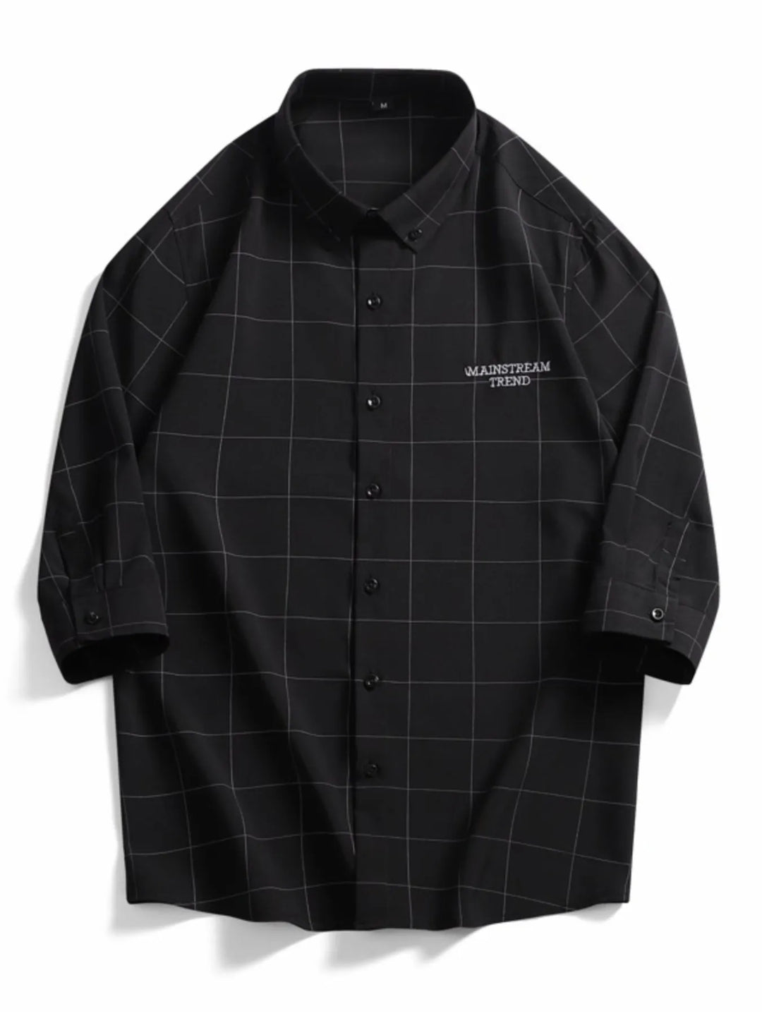 Men's Plus Size Casual Plaid Print Button-Down Shirt