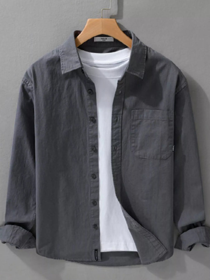 Men's Plus Size Button Up Long Sleeve Shirt