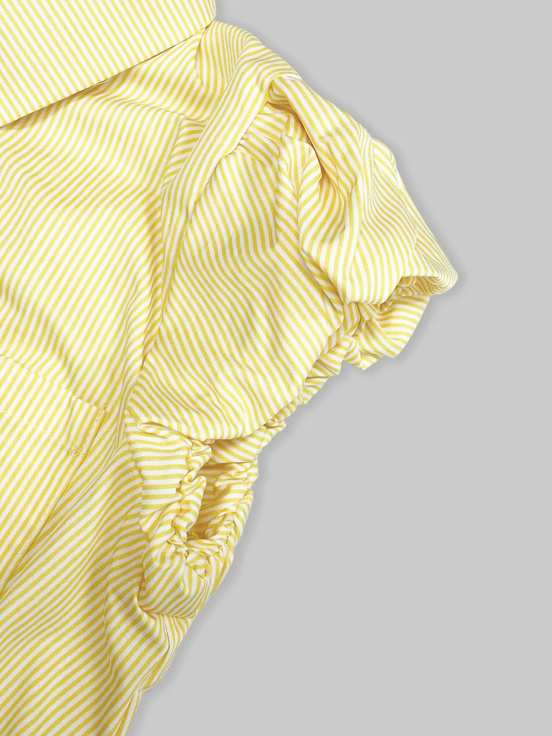 Striped Puff Sleeve Button-Up Shirt