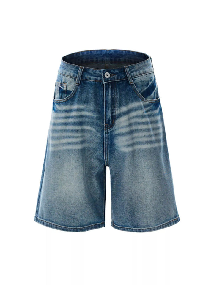 Men's Washed Loose Fit Denim Shorts