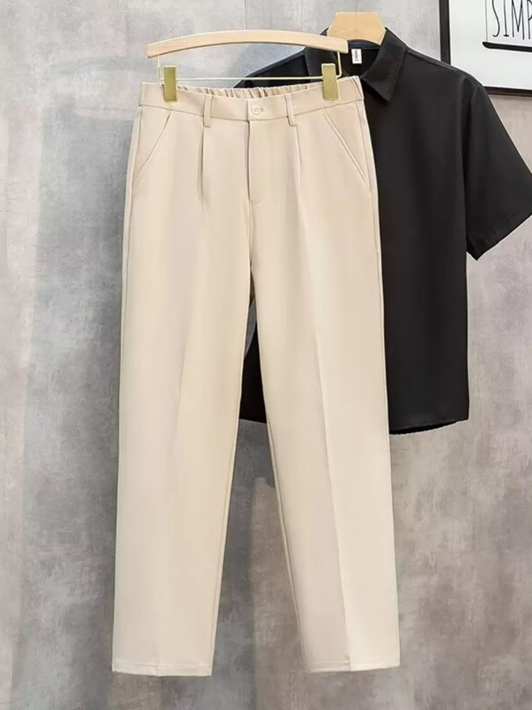 Men's Plus Size Classic Straight-Leg Pants