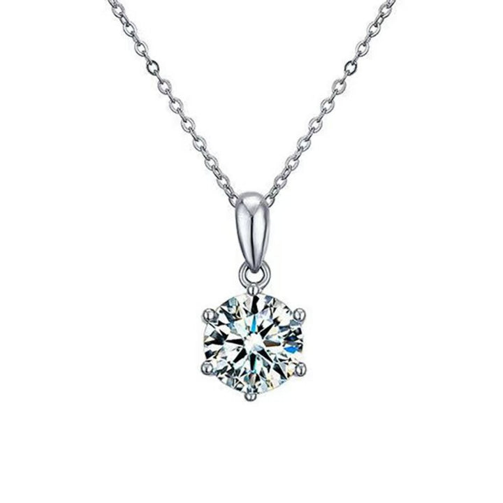 1 Carat Moissanite 925 Sterling Silver Pendant Necklace