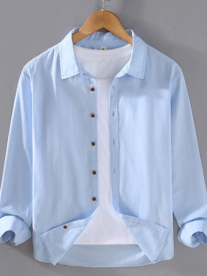 Men's Plus Size Long Sleeve Button-Up Shirt