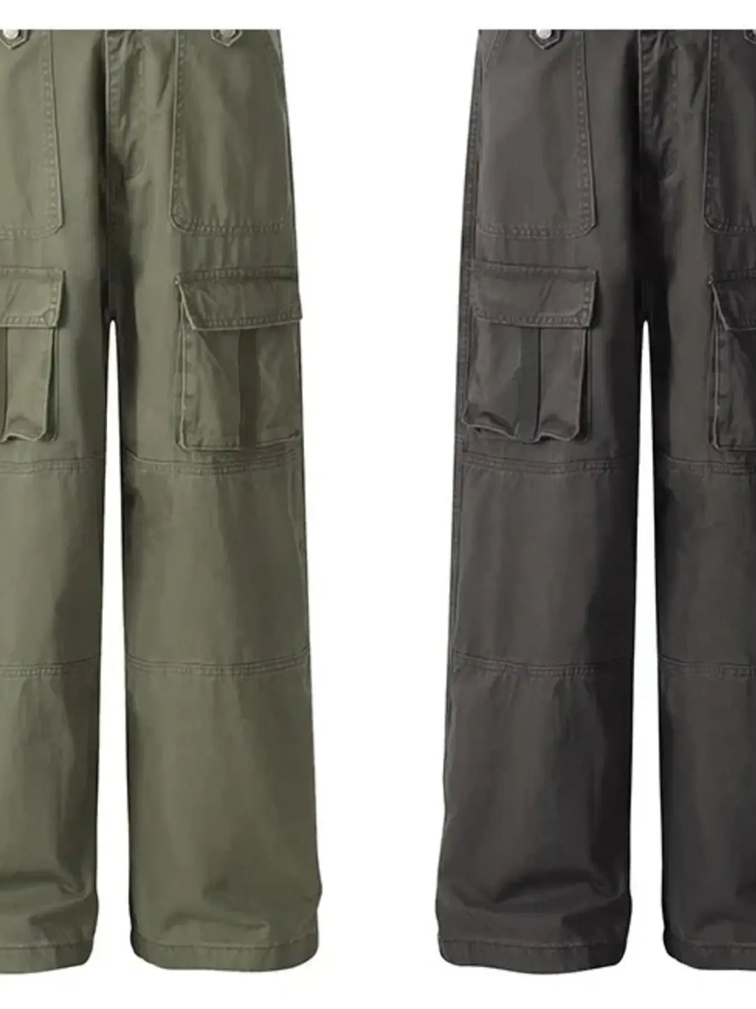 Men's Casual Cargo Wide Leg Pants with Multiple Pockets