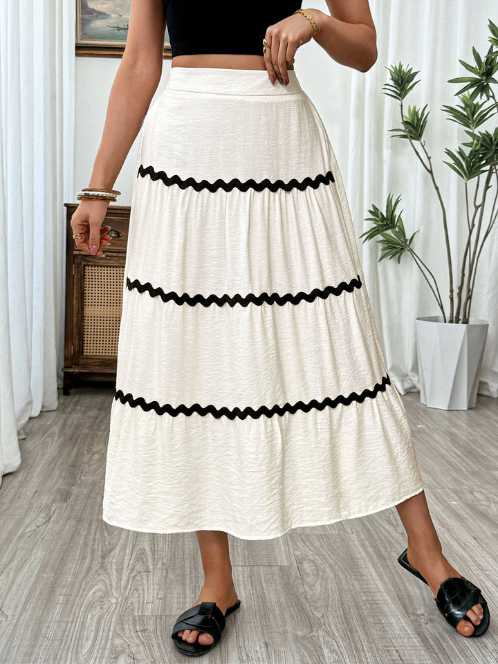 Tiered Flowy Midi Skirt