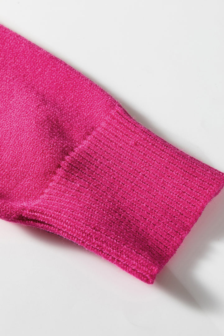 Rose Red Sequined Bow Graphic Christmas Holiday Sweater