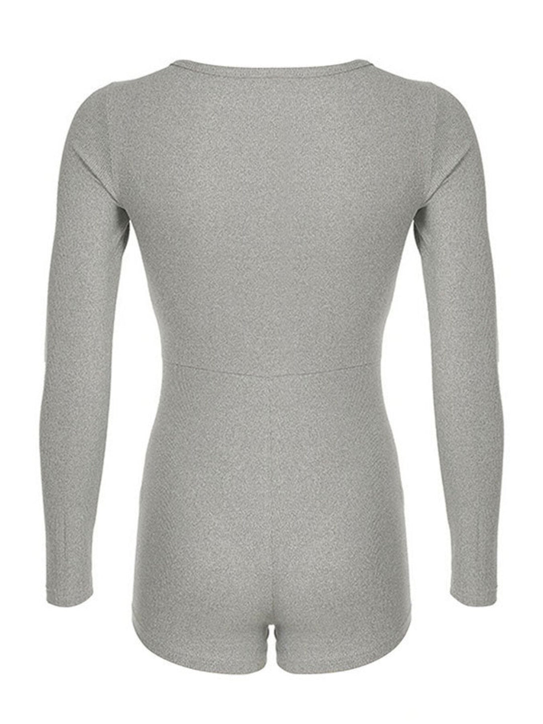 Deep V-Neck Long Sleeve Romper