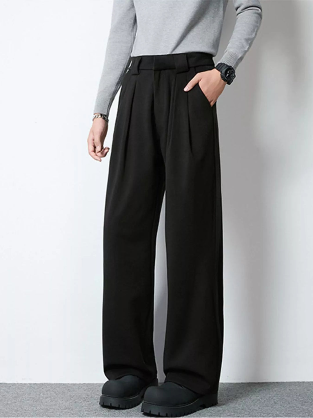 Men's Full Size Wide Leg Pleated Dress Pants Plus Size