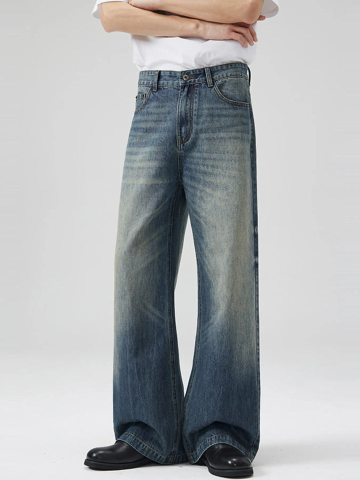 Men's Full Size Wide Leg High Waisted Jeans Plus Size