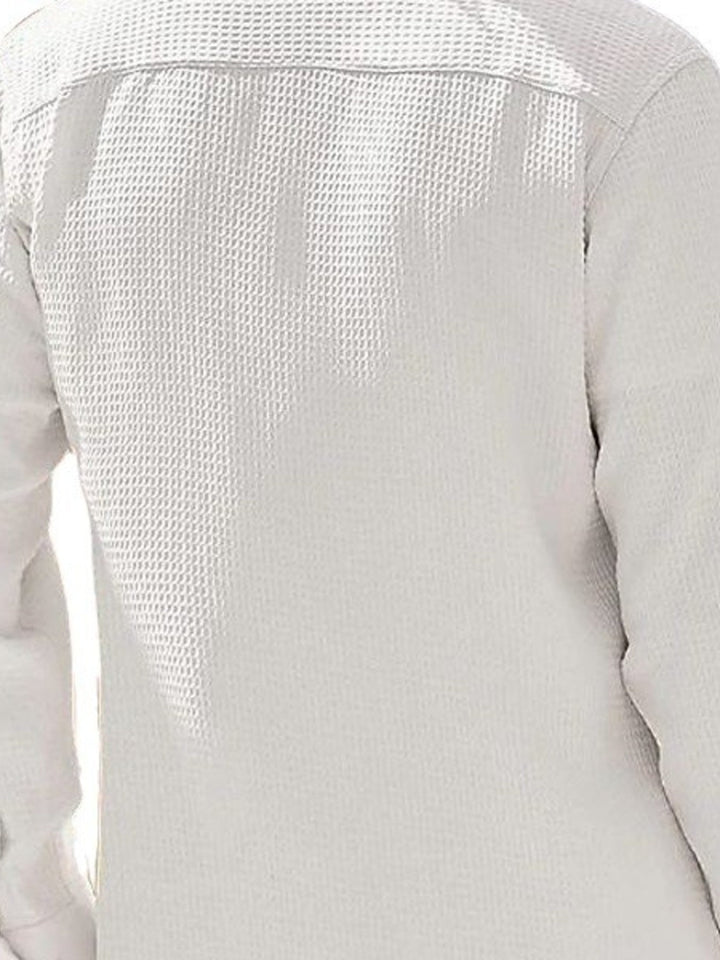 Men's Full Size Waffle Knit Button Up Shirt Plus Size
