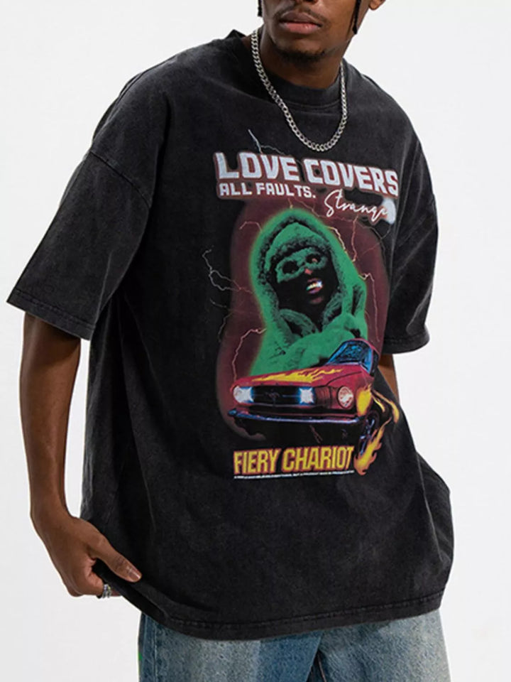 Men's Graphic Round Neck Short Sleeve T-Shirt