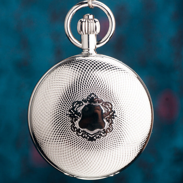 Pure Copper Double-Opening Flip-Top Mechanical Pocket Watch Sun Moon And Stars
