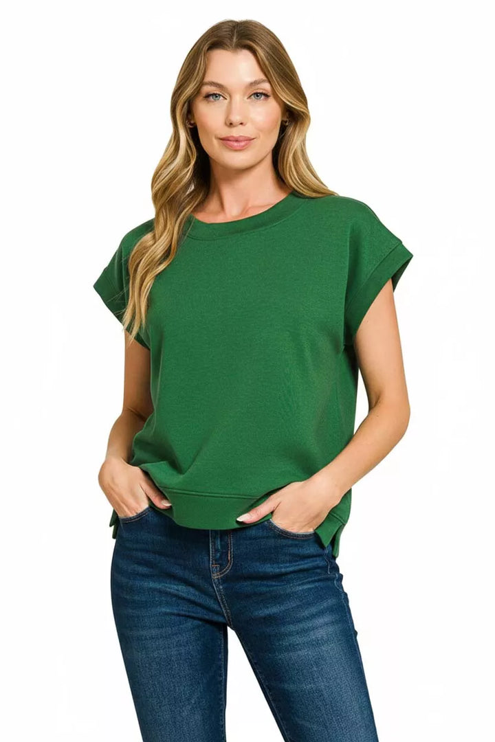 Zenana Scuba Short Sleeve Sweatshirts