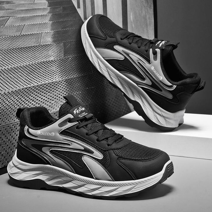 Men's Soft Sole Anti-slip Walking Shoes For Middle-aged & Elderly, Breathable Wear-resistant Dad Style Athletic Shoes For Fathers