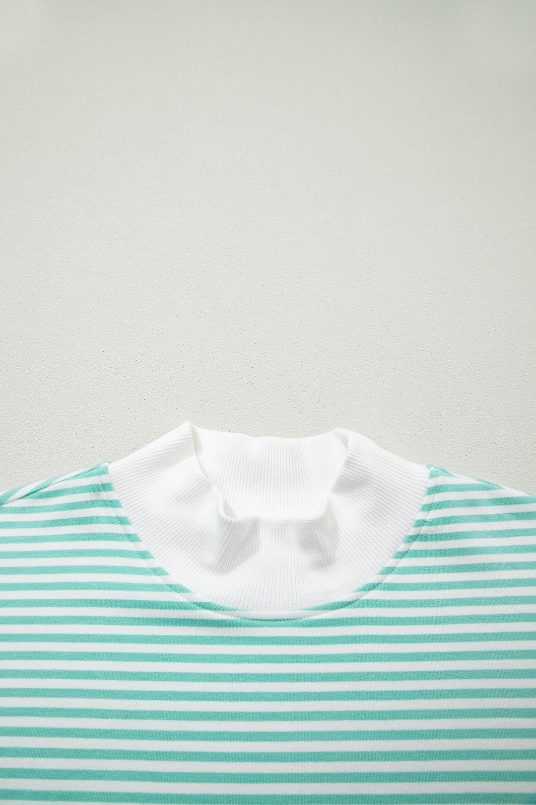 Green Stripe Oversize Mock Neck Sweatshirt and Shorts Set