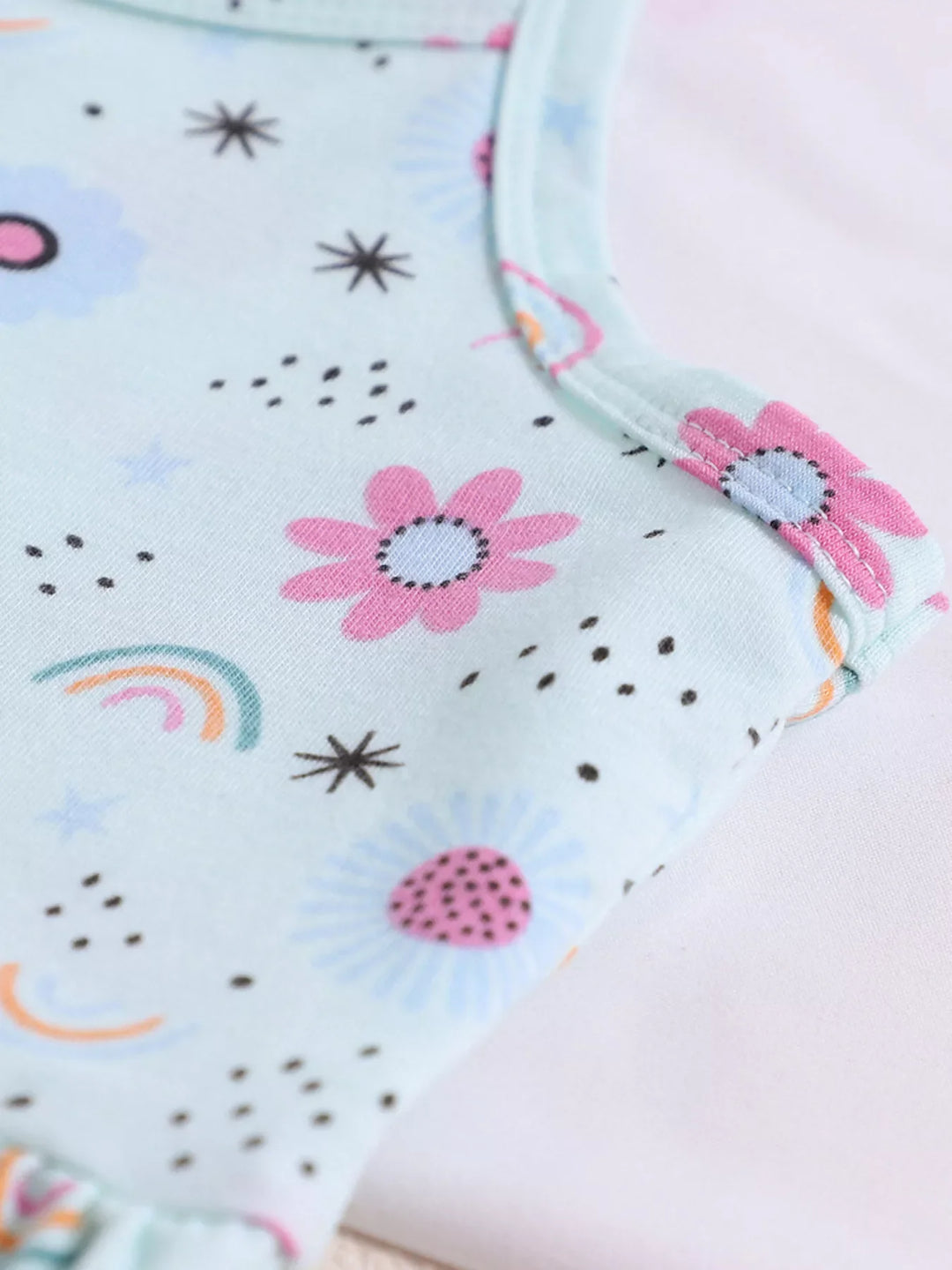 Children's Floral Print Spaghetti Strap A-Line Dress