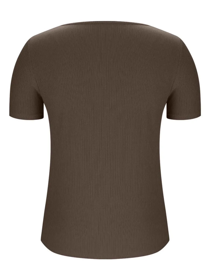 Solid V-Neck Short Sleeve T-Shirt
